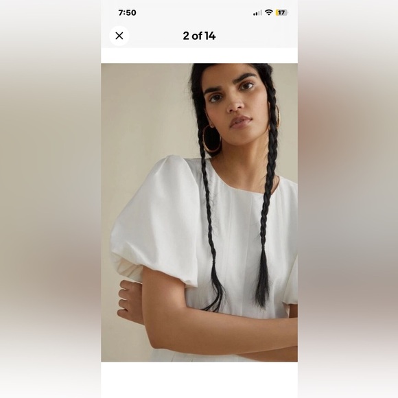 Anthropologie Eri + Ali Corset-Seamed Midi Dress Size 4 White NWT - Picture 2 of 12